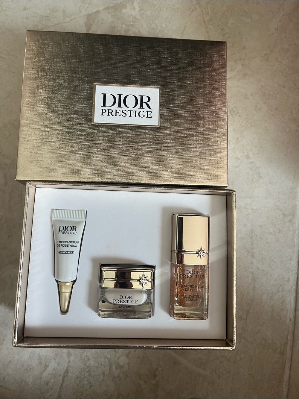 Dior Prestige Gold and White Skincare Trio